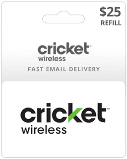 $25 Cricket Wireless Prepaid Gift Card